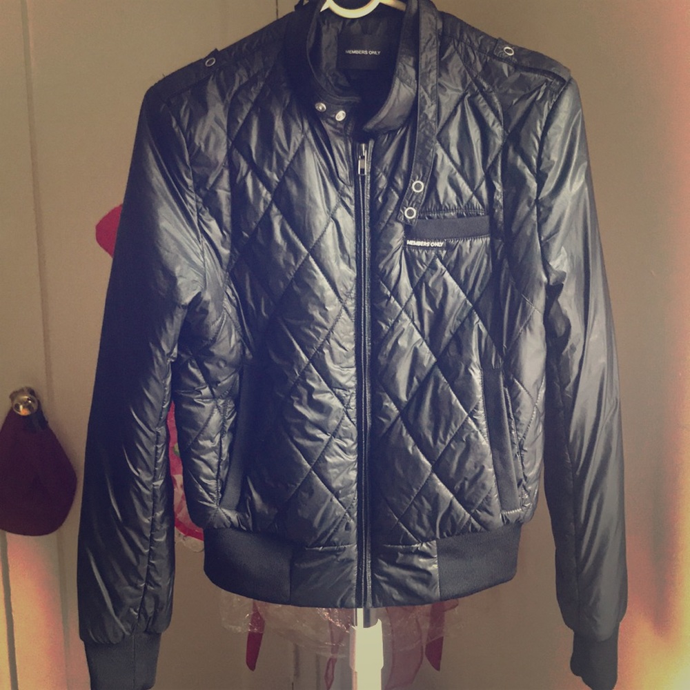 Members Only Black Quilted Puffer Jacket